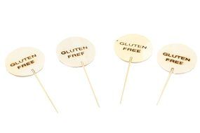 Simply Baked Gluten Free Food Marker, Pack of 24 Markers, Clearly Display Gluten Free Foods with Style, Wood Disc... N4