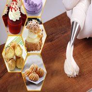 Daixers Pastry Decorating Bags - 8 Piece Cake Decorating Set-Includes Reusable Icing Bag, Coupling, and Nozzles... N3