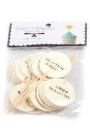 Simply Baked Gluten Free Food Marker, Pack of 24 Markers, Clearly Display Gluten Free Foods with Style, Wood Disc... N5