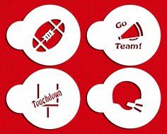 Designer Stencils C254 Small Football Candy Stencils, Beige/semi-transparent N2