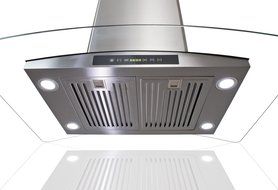 Golden Vantage Stainless Steel 30" Euro Style Island Mount Remote Range Hood LED Screen GVAIS3-BR-30 N4