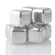 Buenoce Ice Wine Stones Set of 8 with Plastic Storage Box and Tweezers, Stainless Steel Reusable Wine Ice Cubes... N4