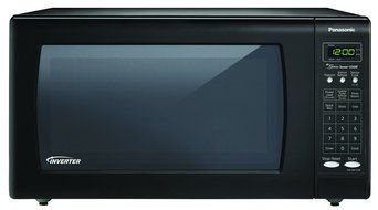 Panasonic NN-SN733B Black 1250W 1.6 Cu. Ft. Countertop Microwave Oven with Inverter Technology N2