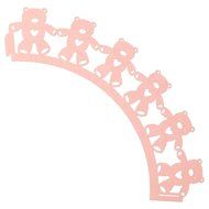 Avery Barn 48pc Decorative Teddy Bear Cut Out Party Cup Cake Wrappers-Pink N5