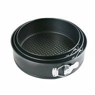 Springform Pans Set of 3,9-inch,10-inch,11-inch,Made of Non-Stick Black Aluminum,Dishwasher Safe N2