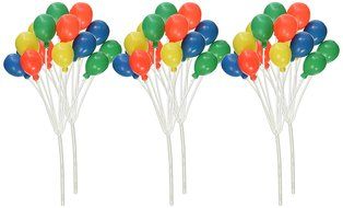 Oasis Supply 6 Bunches Party Balloons Cake Decorating Cupcake Topper, Primary Colors