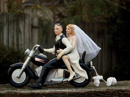 Motorcycle Cake Topper BALD Groom -- By Magical Day N3