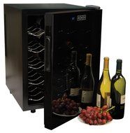 Koolatron WC20 Mirrored Glass Door Wine Cellar (20 Bottle), Black