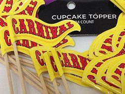 24 Carnival Cupcake Birthday Party Flag Banner Cake Decorations Party Supplies