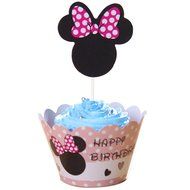 BETOP HOUSE Set of 1 Dozen Mickey Mouse Minnie Cupcake Mufiin Wrappers Toppers Kit for Kids Birthday Party Baby... N2
