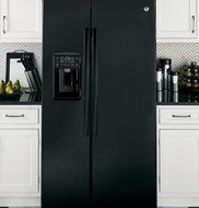 GE PSE25KGHBB Profile 25.4 Cu. Ft. Black Side-By-Side Refrigerator - Energy Star N7