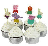 BETOP HOUSE Set of 24 Pieces Cute Peppa Pig Theme Party Decorative Cupcake Topper for Kids Birthday Party Baby... N5