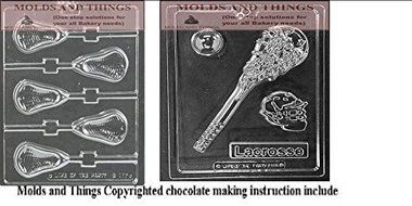 Large Lacrosse Lolly Chocolate Candy Mold, Lacrosse Kit Chocolate Candy Mold With &copy; Candy Making Instruction