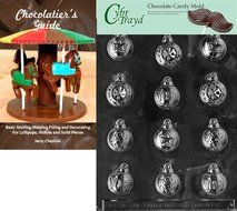 Cybrtrayd &#039;Assorted Ornaments&#039; Christmas Chocolate Candy Mold with Chocolatier&#039;s Guide