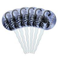 Set of 6 Cupcake Picks Toppers Decoration Zodiac Astrology Astrological Sign - Scorpio Zodiac Sign N23