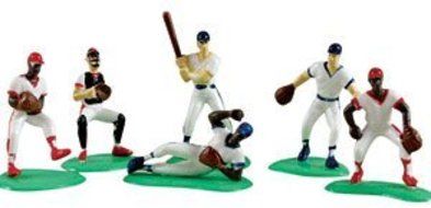 Cake Supply Shop 6 Pc. 2-1/2 Inch Baseball Players Cake Topper Set