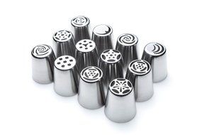 12PCS/Set Cake Decorating Tips Nozzles with Storage Box - Pastry Frosting Icing Russian Piping Tips - Sugarkraft... N2