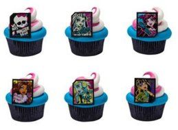 Monster High Cupcake Rings Party of 24 Cupcake Decoration Kit N2