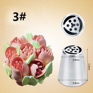 Agile-Shop 9 PCS Russian Cake Decorating Tip Stainless Steel Icing Piping Tip Nozzles Kit with 3-Color Coupler N3