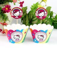Winrase&reg; Set of 12 Chic Batman Mouth Kids Birthday Party Decoration Paper Cupcake Liner Wrap Wrappers with Toppers... N35