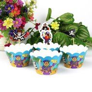 Winrase&reg; Set of 12 Chic Batman Mouth Kids Birthday Party Decoration Paper Cupcake Liner Wrap Wrappers with Toppers... N38