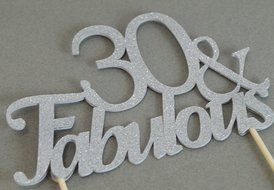 All About Details Silver 30-&amp;-fabulous Cake Topper N2