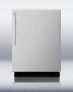 Summit BI605RSSVH: Built-in refrigerator-freezer with manual defrost, white cabinet, and stainless steel door N2