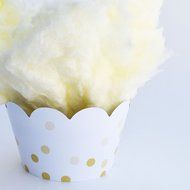 Cupcake Wrappers, Gold Ombre Polka Dots, Black and White Stripe, Confetti Couture Party Supplies, 36 N2