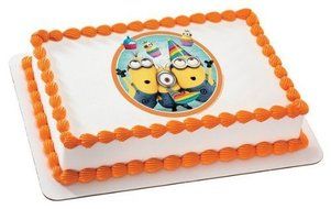 Despicable Me 2 Minions Birthday Edible Icing Image Cake Topper Frosting Sheet