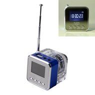LuckyTECH Rechargeable Digital Mini LED Travel Pocket Speaker Clock FM Radio MP3 Player and Micro SD Slot N2