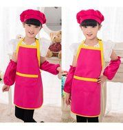 Unisex Kids Cooking Painting Gardening Apron Baking Personalized Childrens Apron(RRD,XL) N18