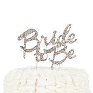 Bride To Be Cake Topper, Bridal Party Wedding Shower Decoration (Silver) N2