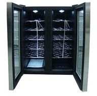 24-bottle Double-Door Dual-Zone Thermo-Electric Wine Cooler with Heating N2
