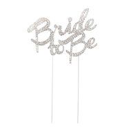 Bride To Be Cake Topper, Bridal Party Wedding Shower Decoration (Silver) N3