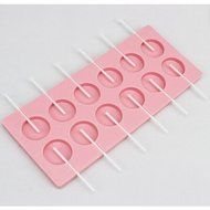 WOMHOPE Set of 2 - 12-Cavity Silicone Lollypop Mold with Sticks - Round Chocolate Candy Mold Candy Making Molds... N4