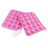 WOMHOPE Set of 2 - 12-Cavity Silicone Lollypop Mold with Sticks - Round Chocolate Candy Mold Candy Making Molds... N5