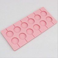 BUYBUYMALL 12 Round Silicone Lollipop Mold with Sticks for Candys Chocolates N3