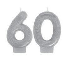 Candles - 60th Birthday or Anniversary Candle Set