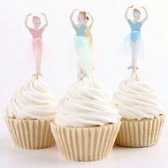 Yunko 48 Ballet Girls Dancers Fun Cupcake Decorative Toppers Cupcake Decorating Tools for Birthday Party N3
