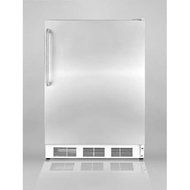Summit AccuCold FF7SSTB 24" 5.5 cu. ft. Compact Refrigerator with Adjustable Shelves Deep Shelf Space Interior... N6