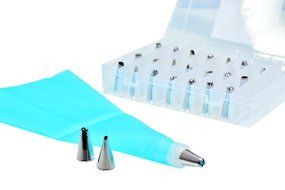Piping Tips Cake Decorating with Silicone Pastry Bag (27-Piece) Piping Set , Chocolate Writing Pen Frosting Kit... N5