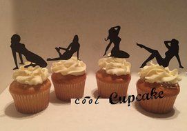 Sexy Pin-up Silhouette Cupcake Toppers for Engagement/Bachorette/Bachelor/Birthdays -10 Pieces