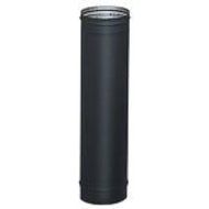 8'' x 24'' HeatFab Single Wall Black Stovepipe - 2805B