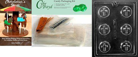 Cybrtrayd R073 Cookie with Cross Chocolate Candy Mold with Exclusive Cybrtrayd Copyrighted Chocolate Molding Instructions... N4