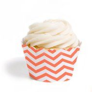 Dress My Cupcake Standard Cupcake Wrappers, Chevron, Orange, Set of 12 N6
