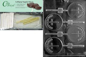 Cybrtrayd R027 Confirmation Lolly Chocolate Candy Mold with Exclusive Cybrtrayd Copyrighted Chocolate Molding... N9