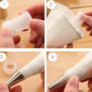 Misula 8 Pcs Cake Decorating Set, Silicone Icing Piping Cream Pastry Bag + 6 Pcs Stainless Steel Nozzle Tips Set... N5
