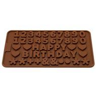 CY-buity Alphabet Letter Number Birthday Silicone Tray Chocolate Mold Cake Topper Fondant N3