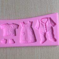 Karen Baking Baby Clothes Shape 3D Silicone Cake Mold For Cake Fondant Decorating N7
