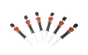 Bilipala 24pcs England Element Cupcake Toppers Picks, Puffy Picks, Cake Decor N5